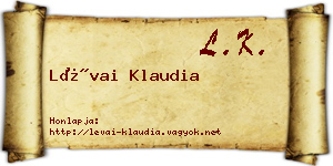Lévai Klaudia névjegykártya