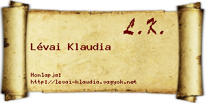 Lévai Klaudia névjegykártya