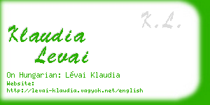 klaudia levai business card